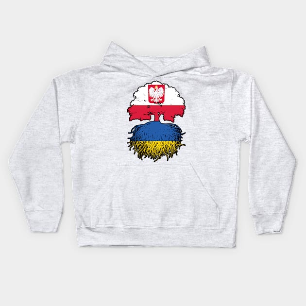 Ukraine Ukrainian Polish Poland Tree Roots Flag Kids Hoodie by VEXILLARIUS